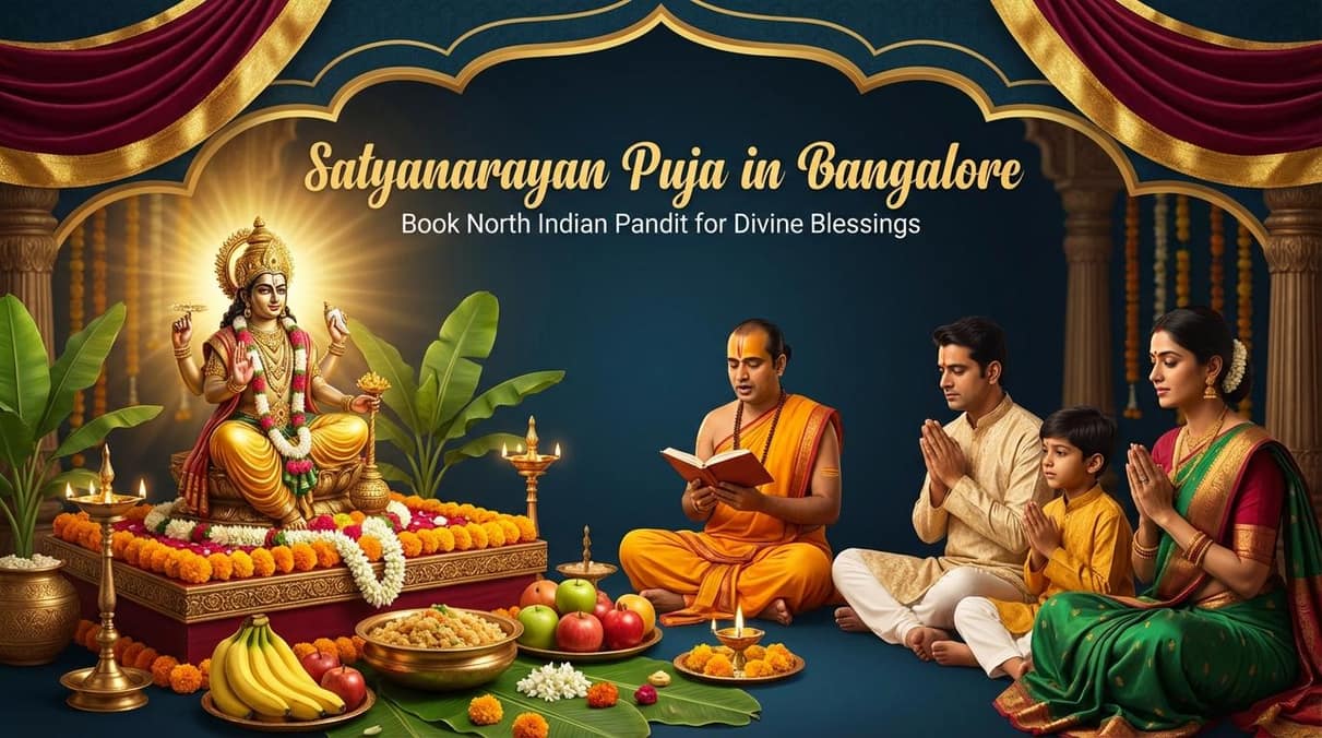 Satyanarayan Katha Bangalore with prasad setup by Hindi pandit