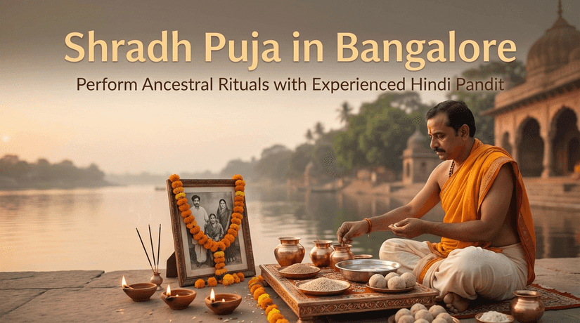 Hindi pandit in Bangalore guiding family through Shradh Puja
